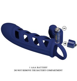 Vibrating penis ring with blue silicone cover – image 9