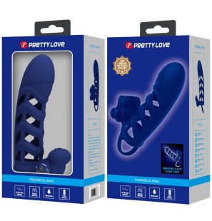 Vibrating penis ring with blue silicone cover – image 10