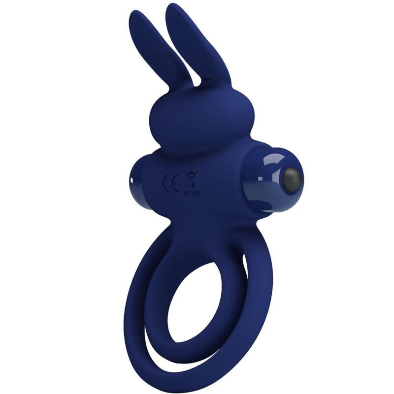 Darey Double Vibrating Penis Ring with Rabbit Design, Blue – image 1