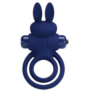 Darey Double Vibrating Penis Ring with Rabbit Design, Blue – image 3