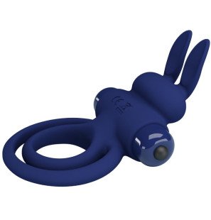 Darey Double Vibrating Penis Ring with Rabbit Design, Blue – image 4