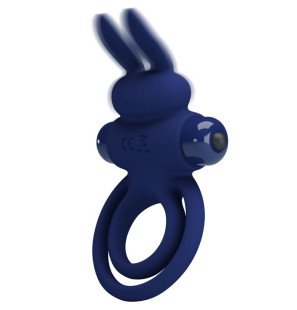 Darey Double Vibrating Penis Ring with Rabbit Design, Blue – image 5