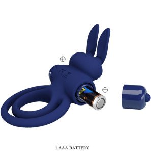 Darey Double Vibrating Penis Ring with Rabbit Design, Blue – image 8