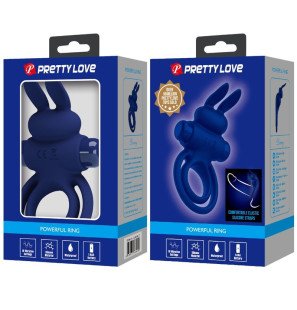 Darey Double Vibrating Penis Ring with Rabbit Design, Blue – image 9