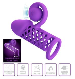 Romance fioletowa przedłużona nakładka na penisa dla dorosłych – zdjęcie 2