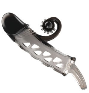 ROMANCE Black Extended Penis Sleeve for Intimate Comfort – image 1