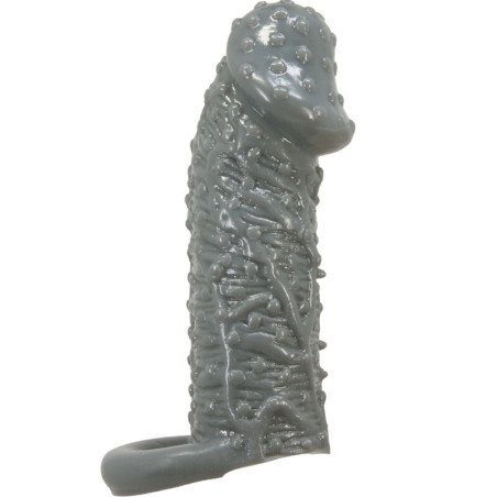 Realistische penisverlenger met vertragende sleeve Model 2 grijs