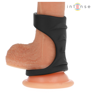 Intense Theo – czarny silikonowy podwójny pierścień erekcyjny, model 3 – zdjęcie 2