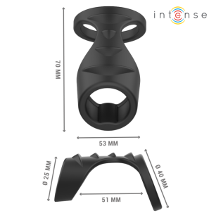 Intense Theo anneau pénien double en silicone noir modèle 3 – photo 3