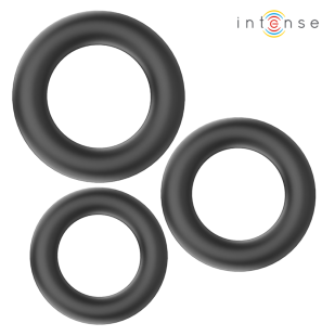 Intense Hugh Set mit 3 schwarzen Silikon-Penisringen – Bild 1