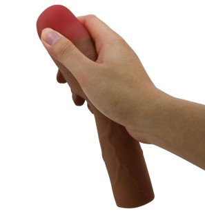 Nakładka na penisa Pretty Love Kylian z przedłużeniem 7,6 cm – Mulatto – zdjęcie 4