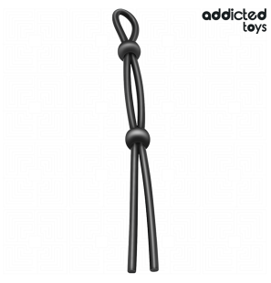 ADDICTED TOYS Silikon-Doppelpenisring mit Seil, 195 mm – Bild 1