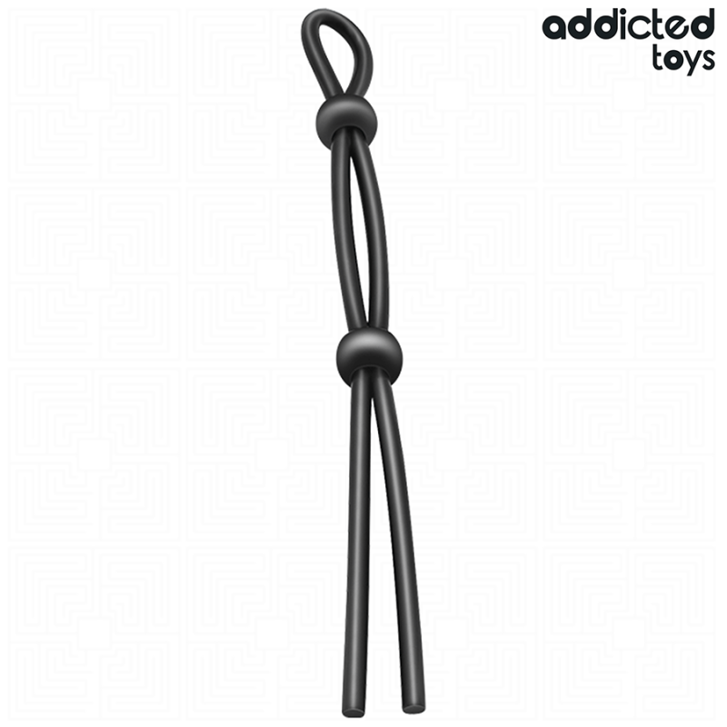 ADDICTED TOYS Silikon-Doppelpenisring mit Seil, 195 mm – Bild 1