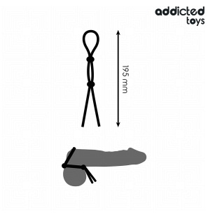 ADDICTED TOYS Silikon-Doppelpenisring mit Seil, 195 mm – Bild 5