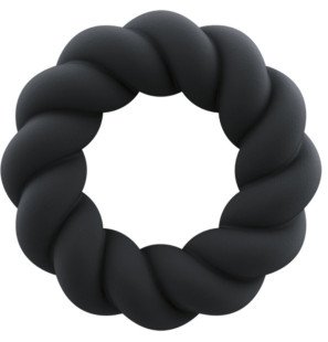 ROCKS-OFF Twist, czarny silikonowy pierścień na penisa 59 mm – zdjęcie 1