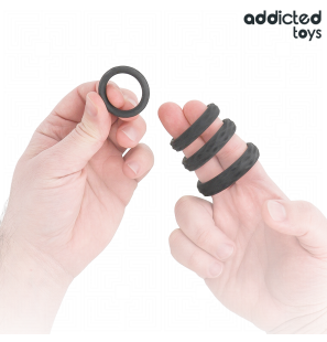 ADDICTED TOYS teksturowane pierścienie na penisa w 4 rozmiarach – zdjęcie 2