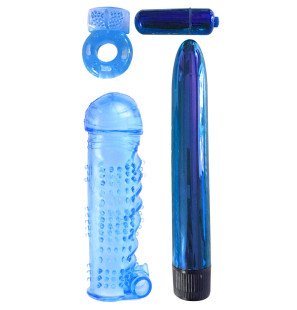 Classix couples' set with vibrator, penis ring and textured sleeve – image 1