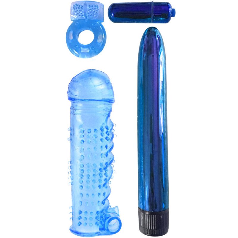Classix couples' set with vibrator, penis ring and textured sleeve – image 1 Classix couples' set with vibrator, penis ring and textured sleeve – image 1