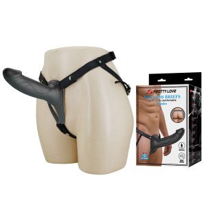 Pretty Love Landon Black gode-ceinture vibrant de 18 cm – photo 2