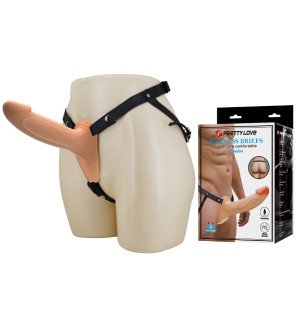 Wibrujący strap-on Pretty Love Landon, 18 cm, jasny cielisty – zdjęcie 2