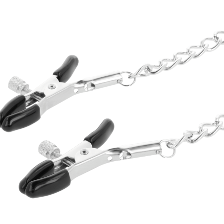 Darkness verstellbare Metall-Nippelklemmen mit Kette – Bild 2