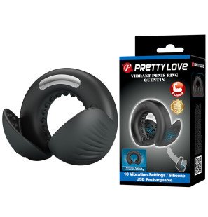 Vibrating Penis Ring with Testicle Stimulator Pretty Love Quentin – image 2