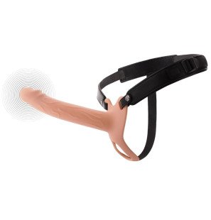 Vibrating Penis Sleeve with Strap-On 20 cm by Hidden Desire – image 1