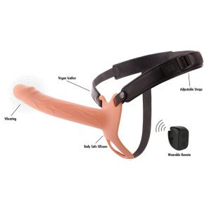 Vibrating Penis Sleeve with Strap-On 20 cm by Hidden Desire – image 3