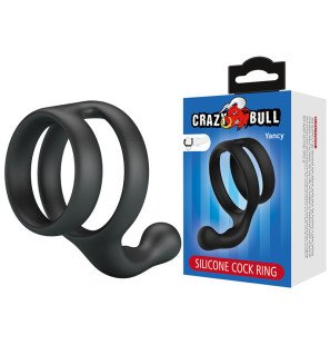 Black double penis and testicle ring without vibration – image 2