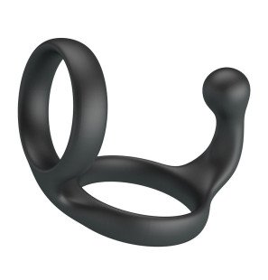 CRAZY BULL Florian Double Penis and Testicle Ring, Black – image 1