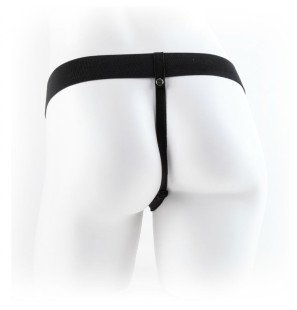 Hollow strap-on with balls, 17,8 cm, natural colour – image 3