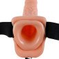 Hollow strap-on with balls, 17,8 cm, natural colour – image 5