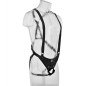 KING COCK strap-on z pustym w środku dildo 28 cm i cielistymi paskami – zdjęcie 4