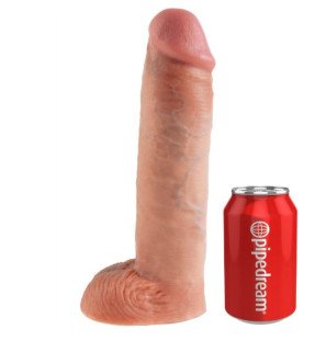 KING COCK strap-on z pustym w środku dildo 28 cm i cielistymi paskami – zdjęcie 6