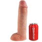KING COCK strap-on z pustym w środku dildo 28 cm i cielistymi paskami – zdjęcie 6