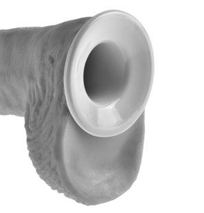 KING COCK strap-on z pustym w środku dildo 28 cm i cielistymi paskami – zdjęcie 7