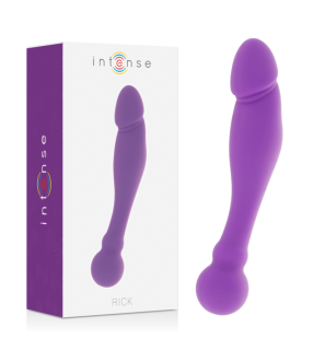 Dildo silikonowe 18 cm Rick Dual, liliowe – zdjęcie 1