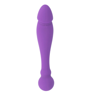 Dildo silikonowe 18 cm Rick Dual, liliowe – zdjęcie 3
