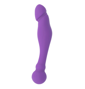 Dildo silikonowe 18 cm Rick Dual, liliowe – zdjęcie 4
