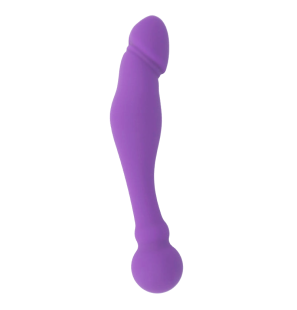 Dildo silikonowe 18 cm Rick Dual, liliowe – zdjęcie 5