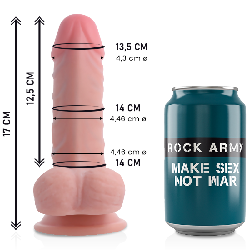 Realistyczne dildo ROCK ARMY Dual Density 17 cm – 4,46 cm – zdjęcie 1