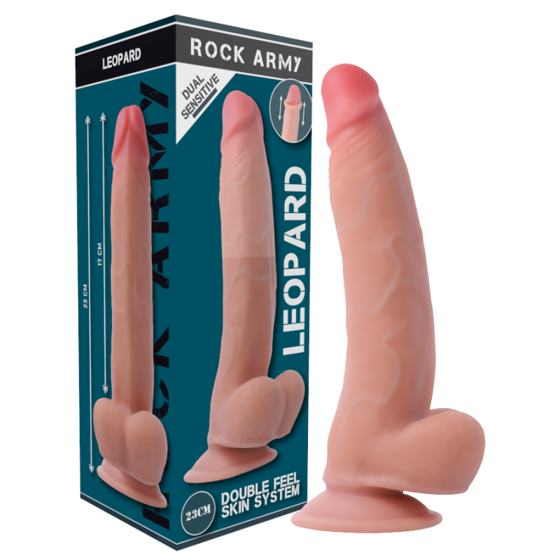Realistic Double-Density Dildo with Leopard Texture, 23 cm – image 1