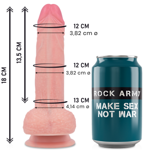 ROCK ARMY siliconen dildo 18 cm met diameter van 4,14 cm