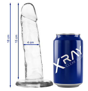 Przezroczyste dildo 18 cm do intymnej pielęgnacji – zdjęcie 1
