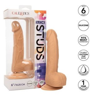 CALEXOTICS Silikon-Dildo mit Noppen, 15,24 cm, hautfarben – Bild 2