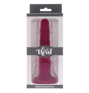 Geribbelde dildo 12 cm rood van GET REAL – foto 6