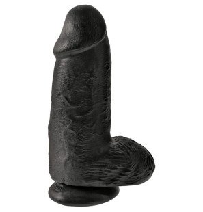 Gode réaliste noir de 23 cm avec une forme généreuse – photo 1