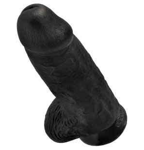 Realistic 23 cm dildo with a full shape in black – image 3