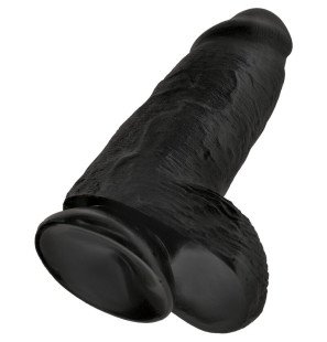 Gode réaliste noir de 23 cm avec une forme généreuse – photo 4