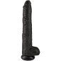 Realistic Dildo with Testicles, 30,5 cm, Black – image 2